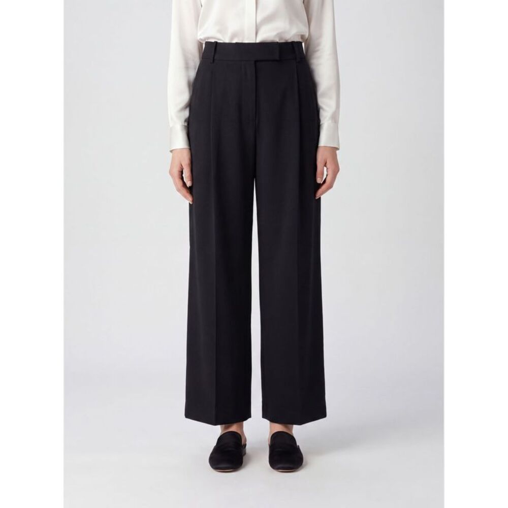 Giorgio Armani Women High-Waisted Wide-Leg Tailored Silk Trousers Giorgio Armani